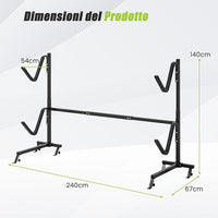 Porta-Kayak Autoportante, Rastrelliera per Kayak con Base Larga, Piedi Regolabili e Coperture Imbottite, Scaffale autoportante per Canoa per SUP e Canoe, Portata 80 kg