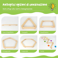 Trave Equilibrio in Legno, Pietre Miliari per Bambini, Trave da Ginnastica in Legno per Interni e Esterni, Ideale per Bambini dai 3 ai 7 anni, 70 x 10 x 1,8cm