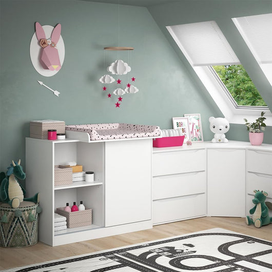 Fasciatoio Ruben, Bianco, 113 x 93 cm con fasciatoio