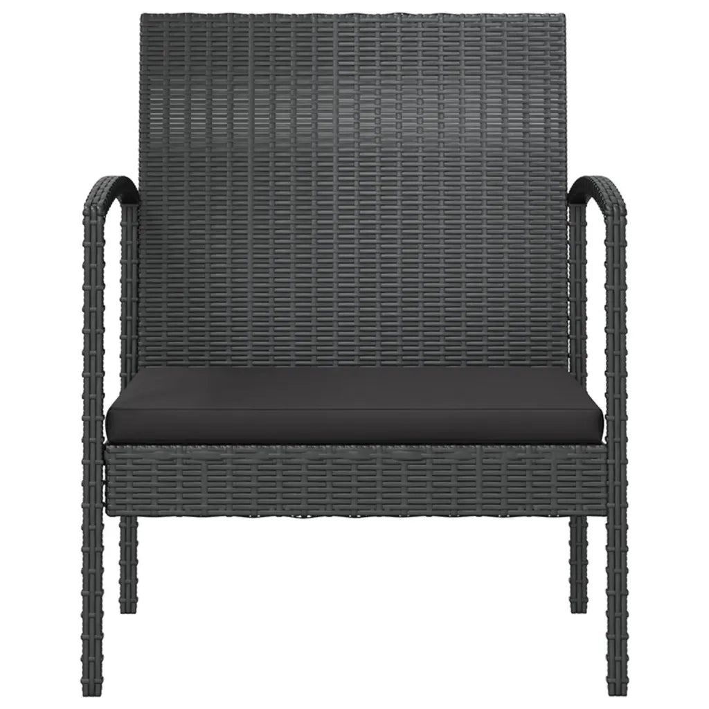 Set Divani da Giardino 16 pz con Cuscini in Polyrattan Nero 3095962