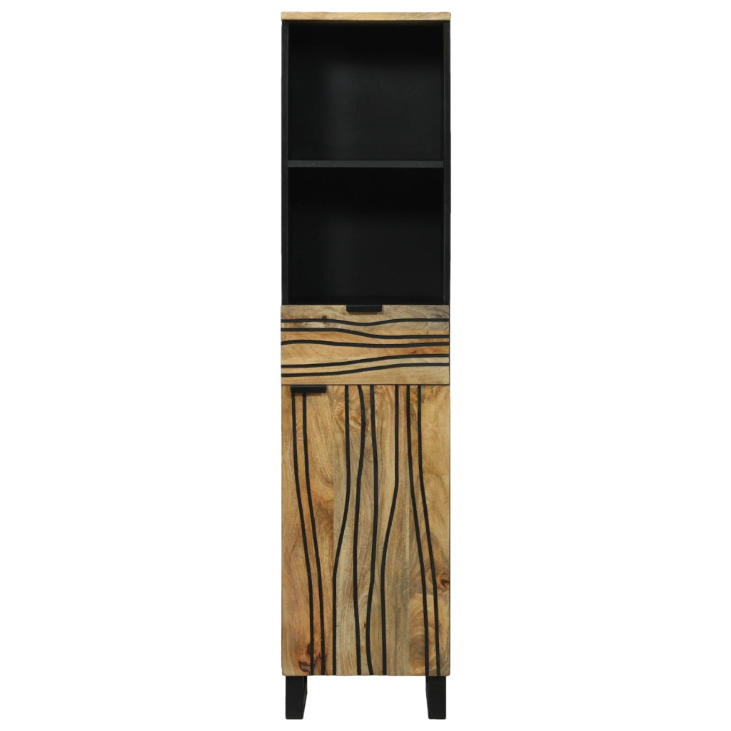 Mobiletto da Bagno 38x33.5x160 cm Legno Massello Mango