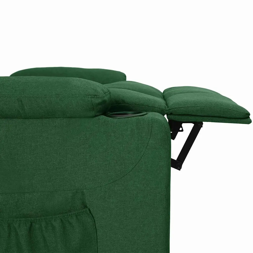 Divano Sedia-Poltrona Reclinabile in Tessuto Verde Scuro 228656