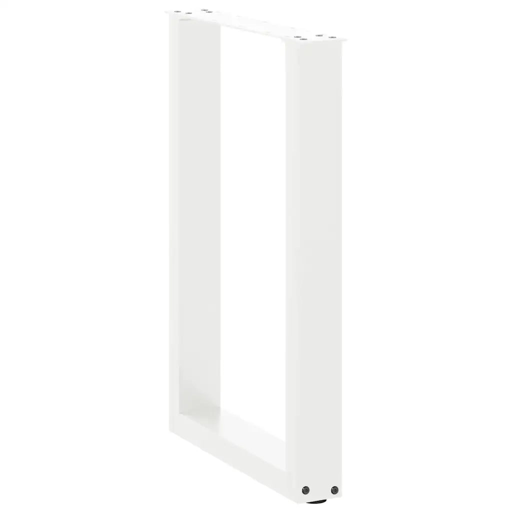 Gambe per tavolo da pranzo a forma di U 2 pz bianche 50x(72-73) cm in acciaio 4013177