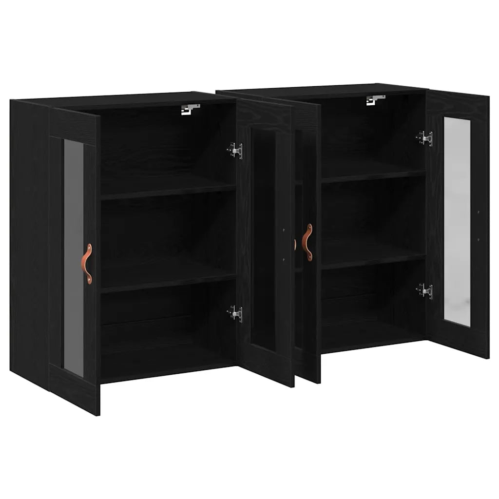 Armadi da Parete 2 pcs Rovere Nero 69,5 x 34 x 90 cm 3334301