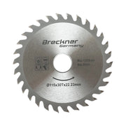 Disco circolare in widia per legno 115×1,2×22,23 mm, 30 denti, velocità massima 13.200 rpm Breckner Germany