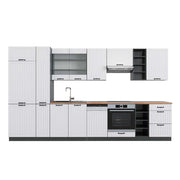 Cucina componibile Fame-Line Bianco rustico/Antracite 355 cm, PL Rovere Vicco