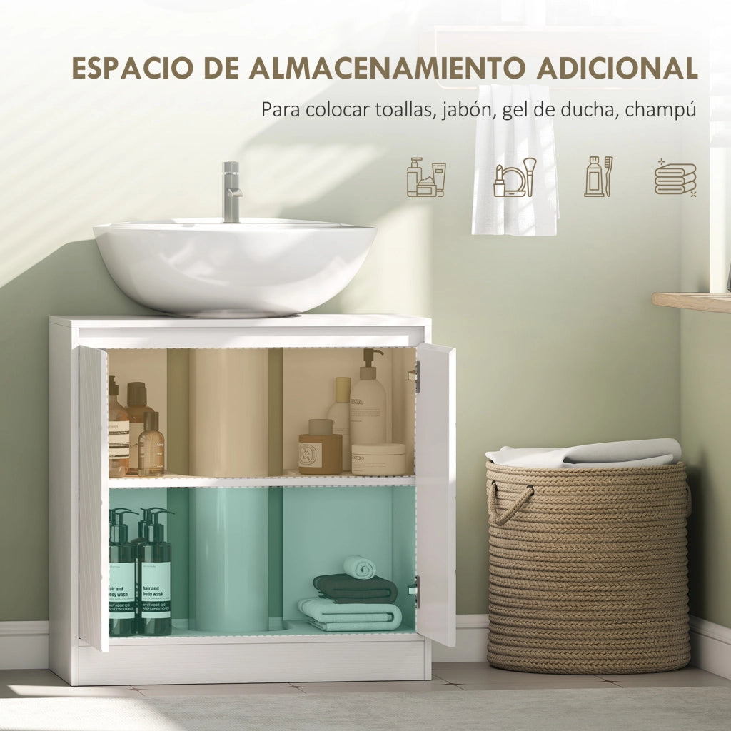 Mobile Bagno Sottolavabo con 2 Ante e Ripiano Regolabile ¨C Minimal ¨C Bianco 60x30x59,8 cm
