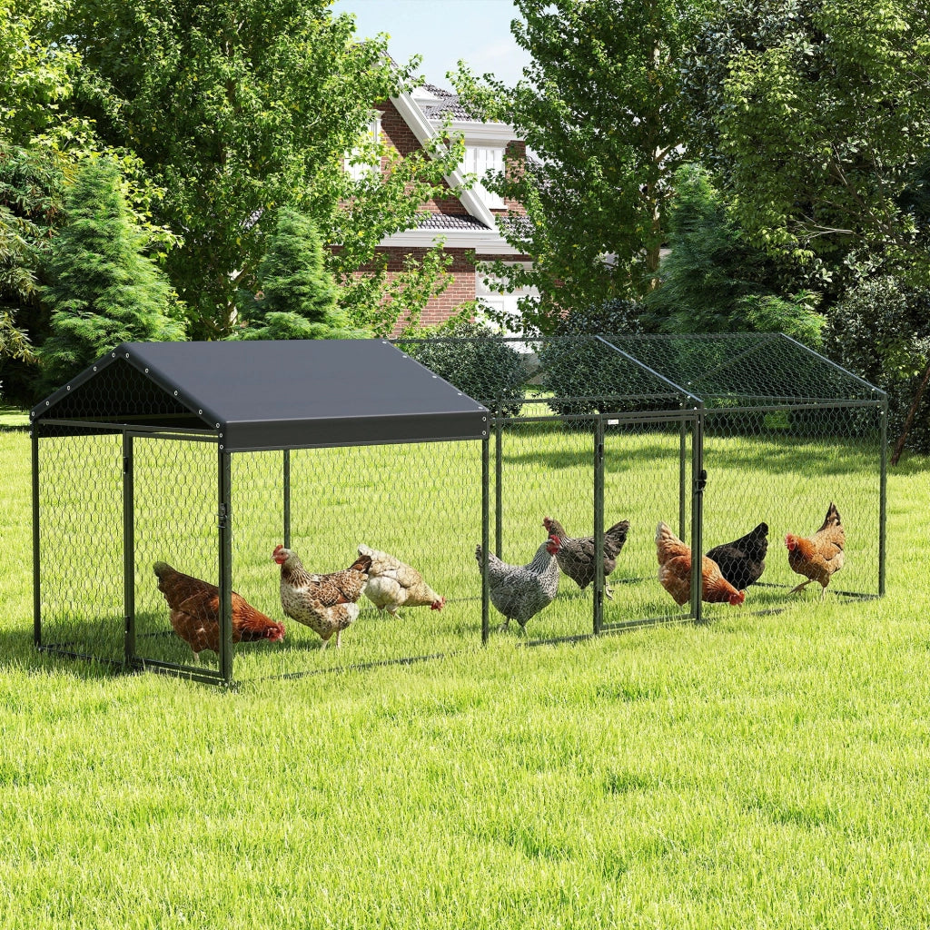 Recinzione per Galline Esterno ¨C zephmum ¨C Acero, Nero, 3x1x1m