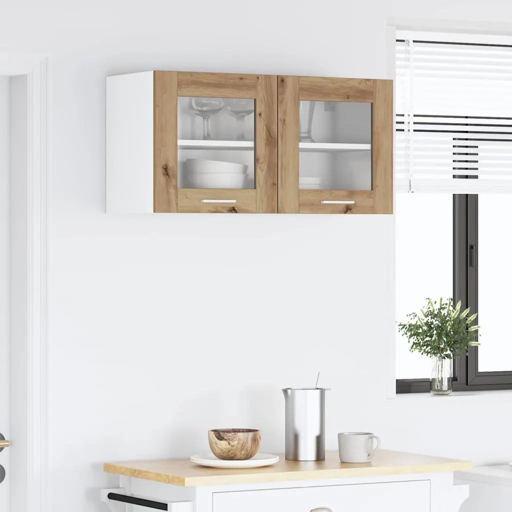 Armoire suspendue Chêne Artisan et Blanc 80 x 31 x 40 cm