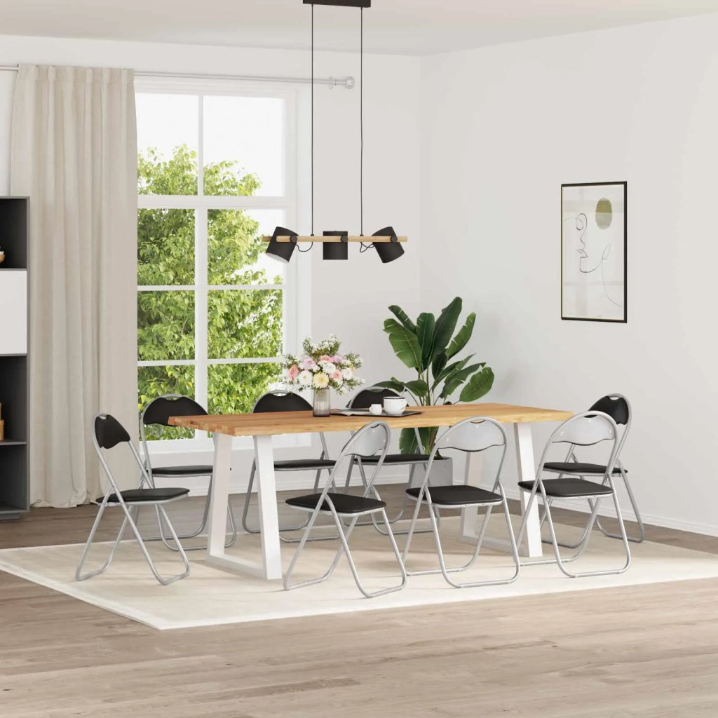 Sedia pieghevole 8 pcs Nero e Grigio 48 x 43,5 x 81 cm