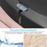 Base con Pedale per Ombrellone con Ruote, Base Riempita ad Acqua/Sabbia per Ombrellone, Supporto per Ombrellone Giardino, con Ripiemento ad Acqua 100 kg, Sabbia Bagnata 150 kg