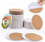 24 pezzi di supporti ceramici bianchi, 10x10 cm supporti ceramici rotondi non smaltati, supporti ceramici assorbenti non smaltati con base di gomma antiscivolo per vasi DIY e bicchieri di vetro