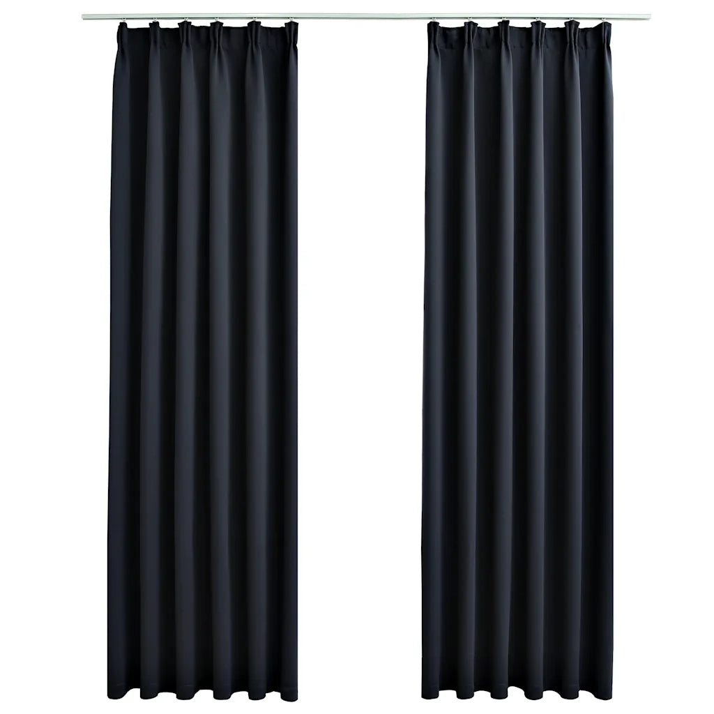 Tende Oscuranti con Ganci 2 pz Antracite 140x225 cmcod mxl 79857