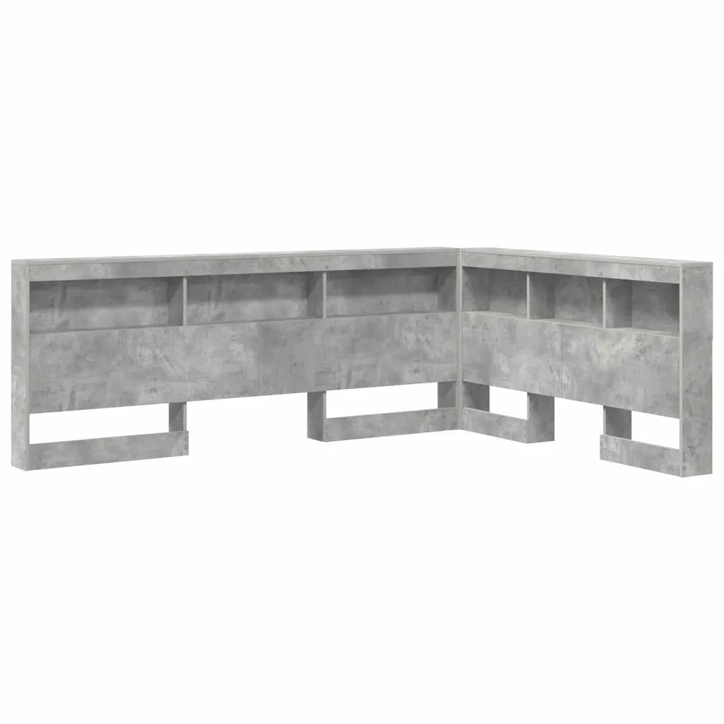 vidaXL Testata contenitore Grigio cemento 140 cm Legno multistrato