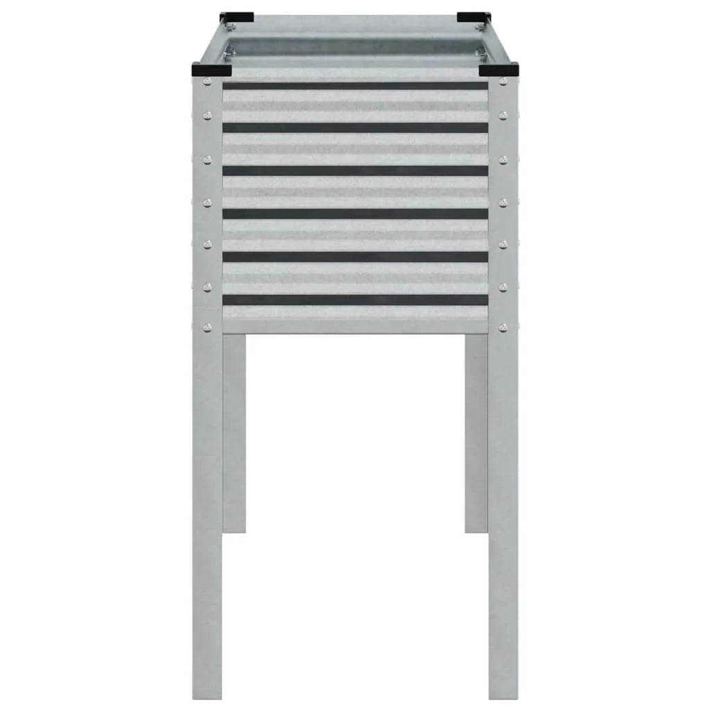 Fioriera rialzata per piante fiori terrazza giardino 100 x 41 x 90 cm acciaio inox argento 02_0037275