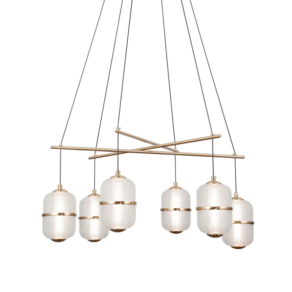 Sospensione tonda Alani Italux nera vetro LED 32W 6L