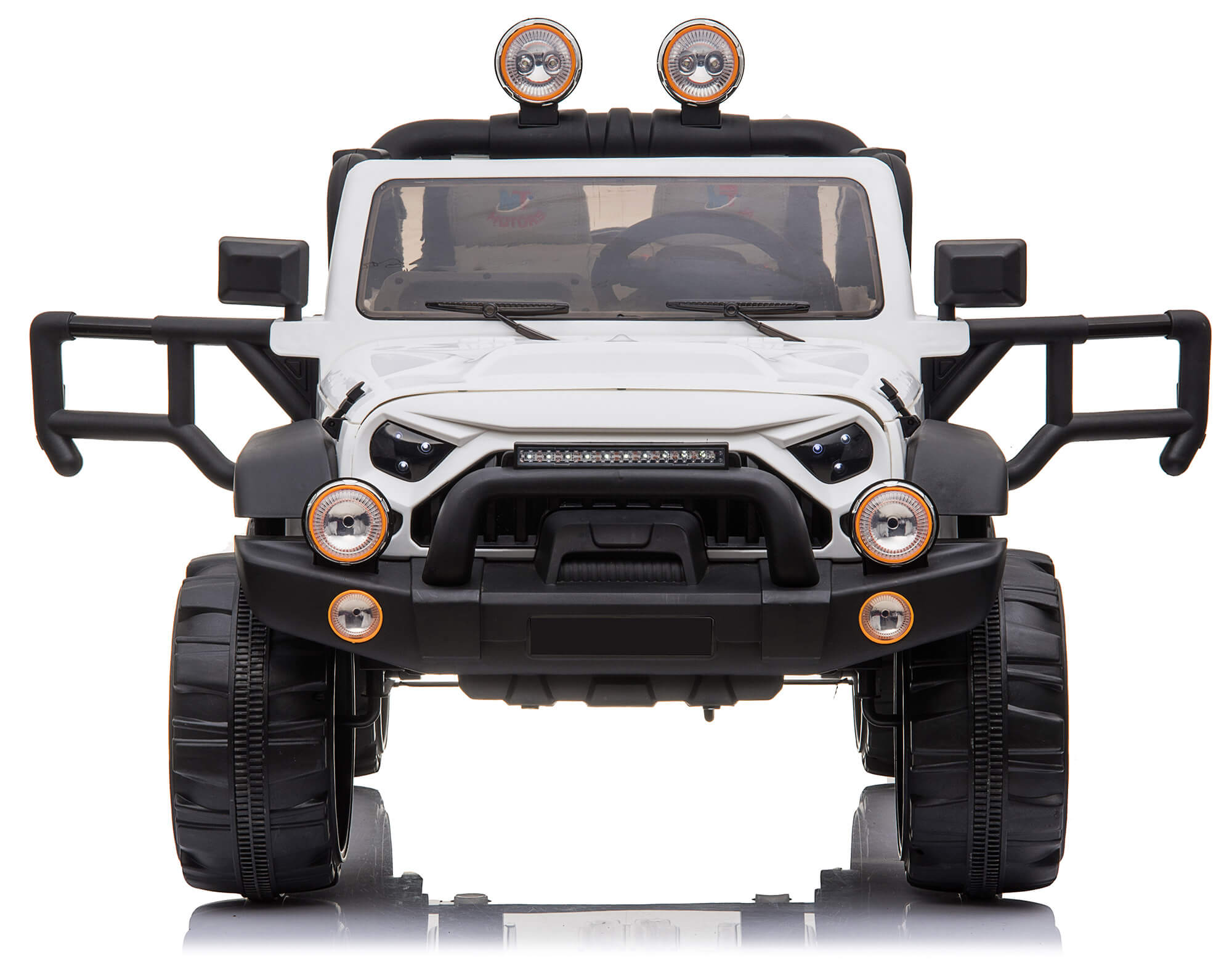 Macchina Elettrica per Bambini 2 Posti Maxi Fuoristrada 12V Happy Kids Bianca