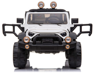 Macchina Elettrica per Bambini 2 Posti Maxi Fuoristrada 12V Happy Kids Bianca