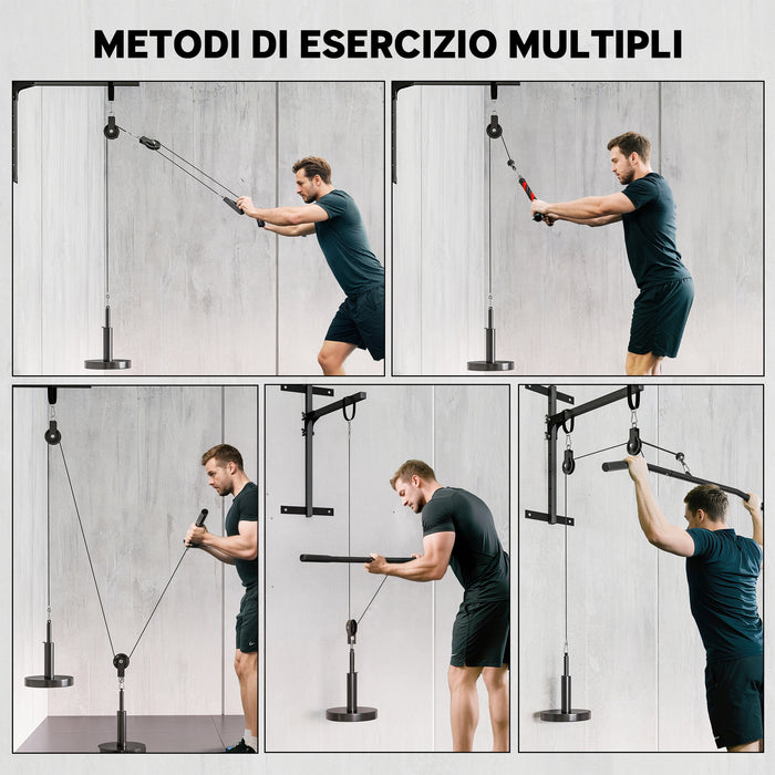 Pulley Machine Home Gym e Puleggia LAT Machine Attacco per Dischi Pesi Universali con Accessori
