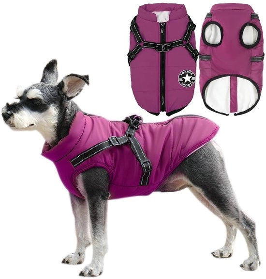 Abbigliamento per cani impermeabile - Cani con guinzaglio - Strisce riflettenti - Sostenibile - Lavabile in lavatrice - Progettato in stile minimalista - Abbigliamento per cani