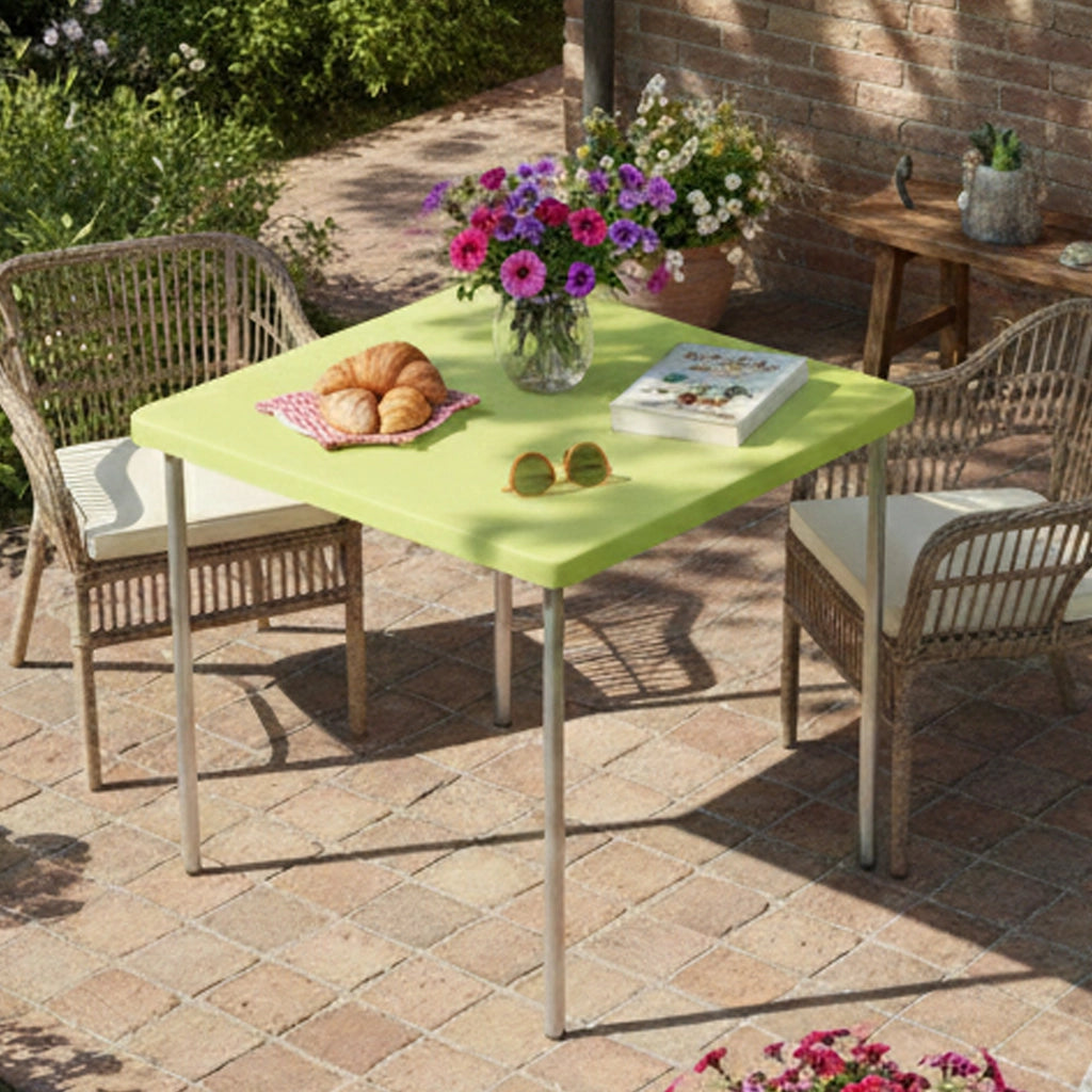 Brownstown, Tavolo da Esterno 4 Posti Made in Italy, 75x75x72h cm Verde