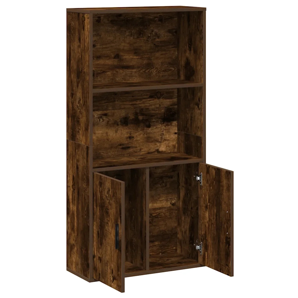 Libreria-Scaffale per Libri-Mobile di Stoccaggio Rovere Fumo 60x24x120 cm in Truciolato