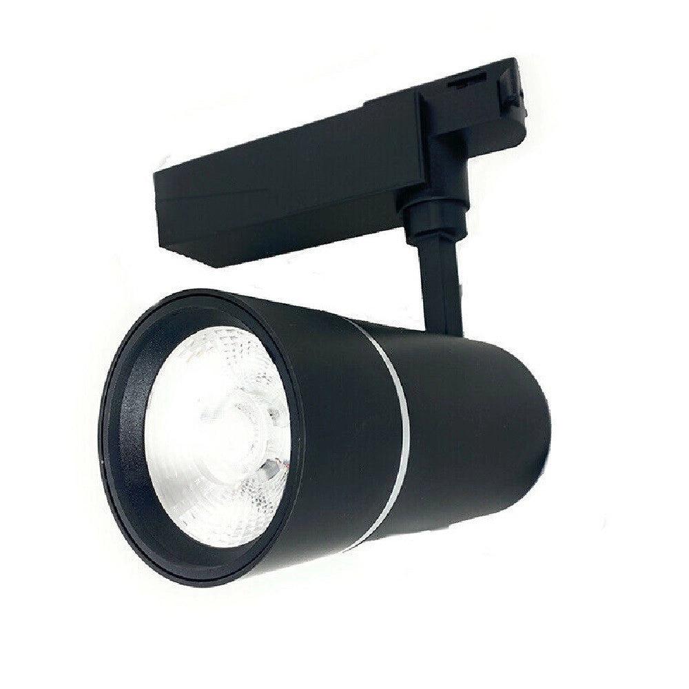 Trade Shop - Faro Proiettore Binario 30w Led Cob Luce 6500k 3000k 4000k Faretto Nero F30w-07h -