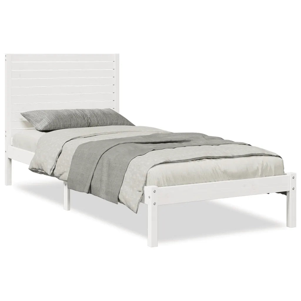 Giroletto Extra Lungo senza Materasso-Struttura Letto Bianco 90x210 cm Massello