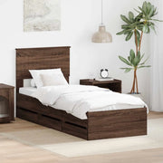 Struttura del letto con cassetto Rovere Marrone 75 x 190 cm 3410762