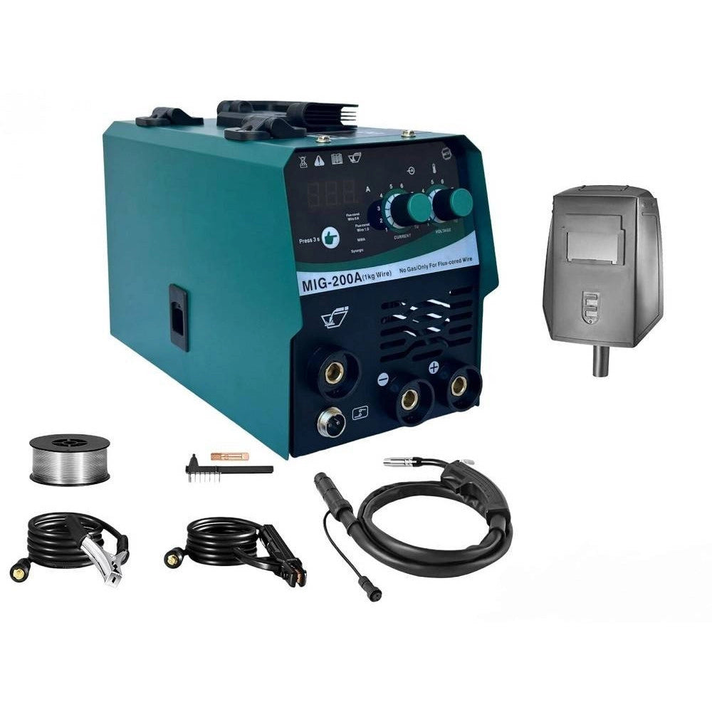 Trade Shop - Saldatrice Mig A Filo Continuo No Gas 200 A Mma Elettrodo + Bobina Mig-200a -