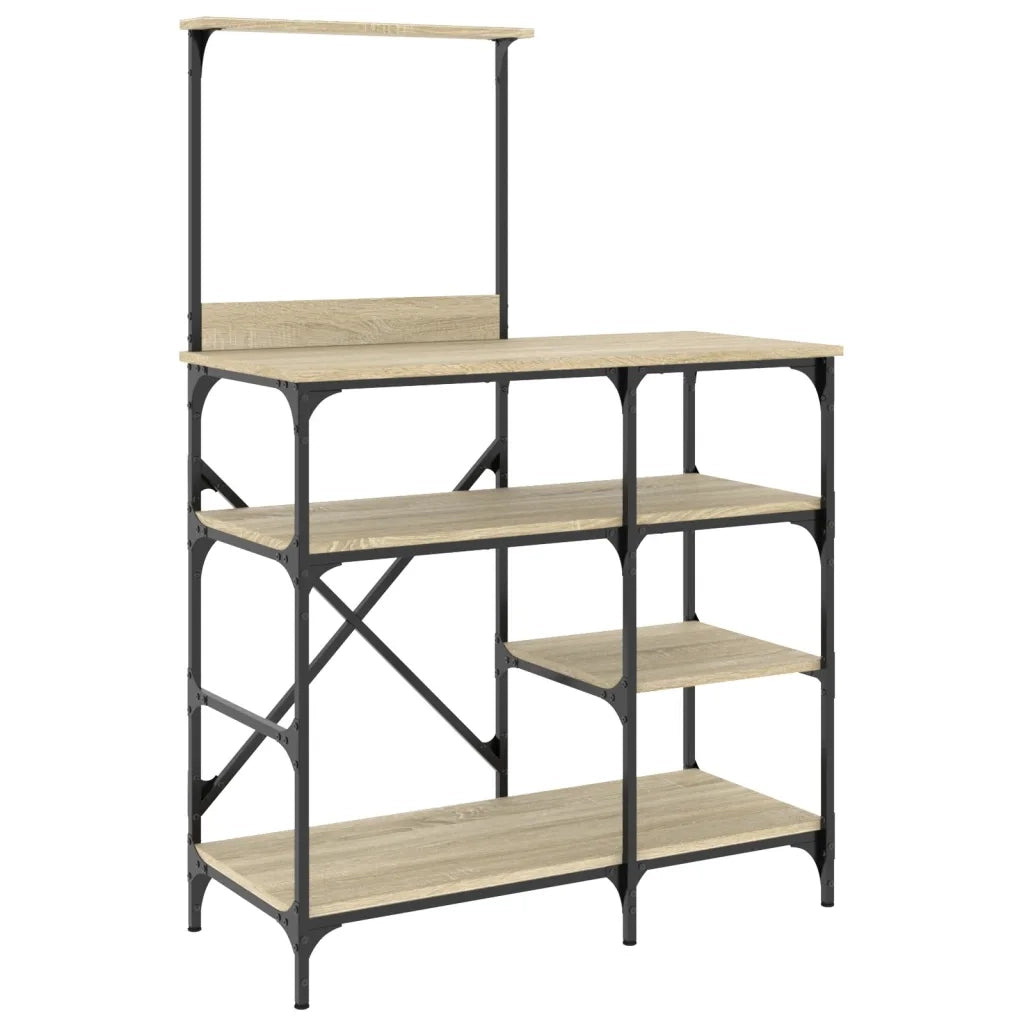 Mobile Cucina-Armadio da cucina Rovere Sonoma 90x40x132 cm Multistrato e Metallo
