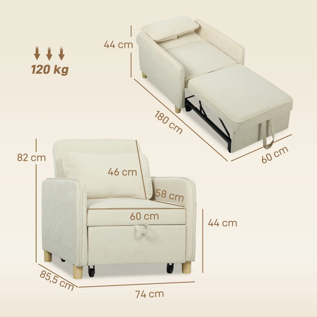 Poltrona letto 3 in 1 ¨C zephmum ¨C beige 90x200