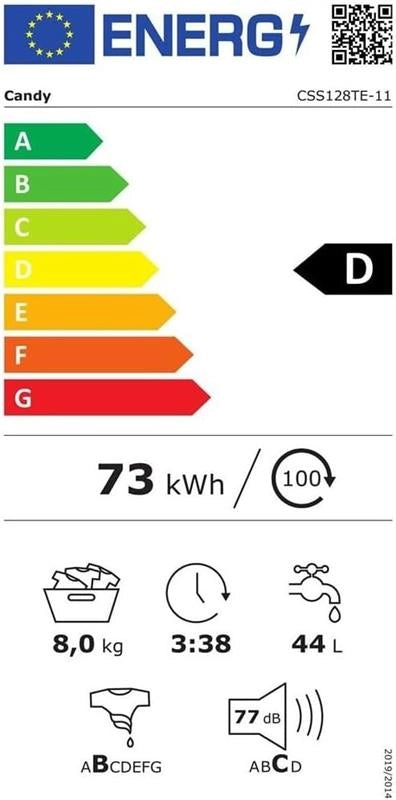 CANDY SMART CSS128TE11 LAVATRICE A VAPORE 1200G CAPACITÀ 8KG CLASSE D