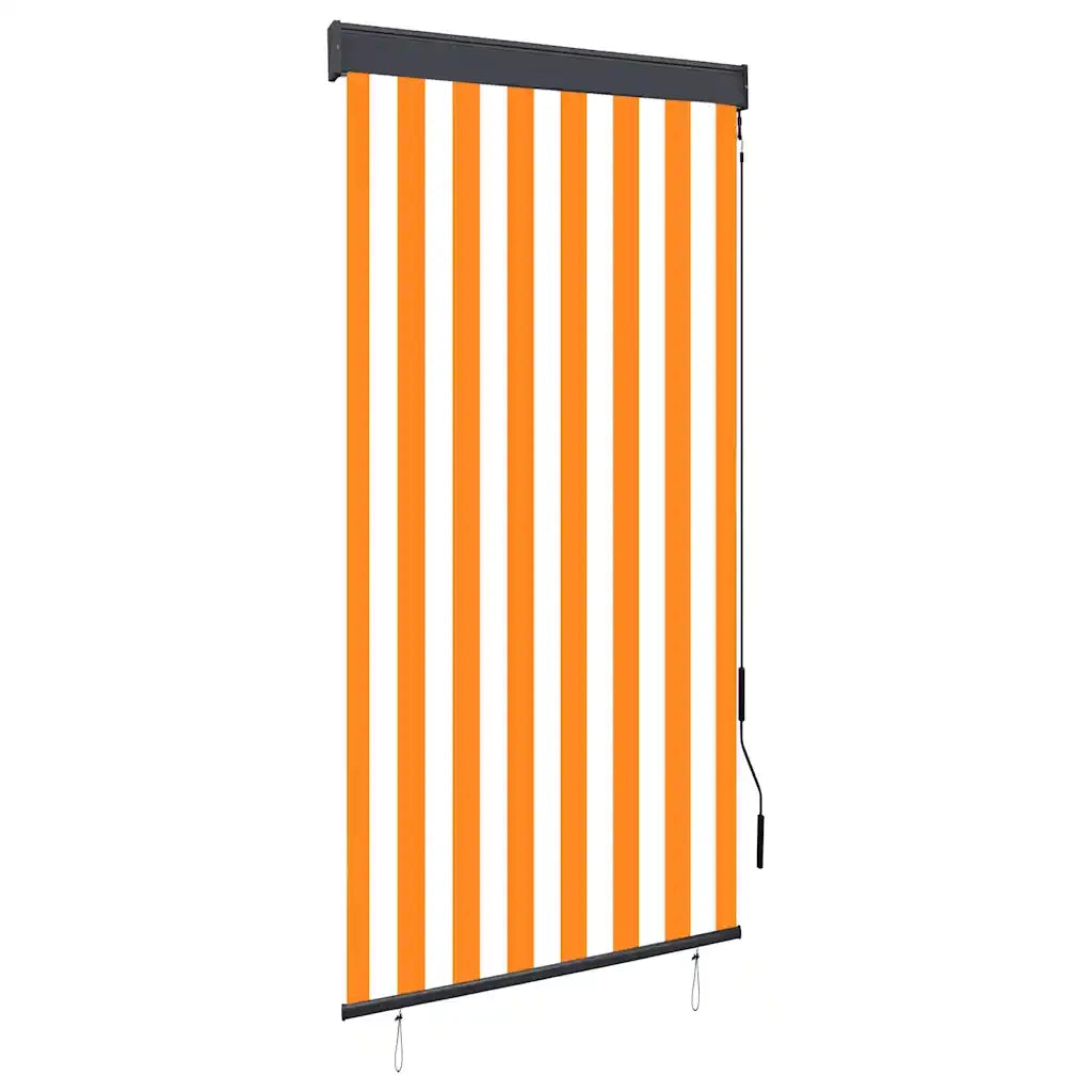 Tenda a Rullo per Esterni 80x250 cm Bianca e Arancione 145951