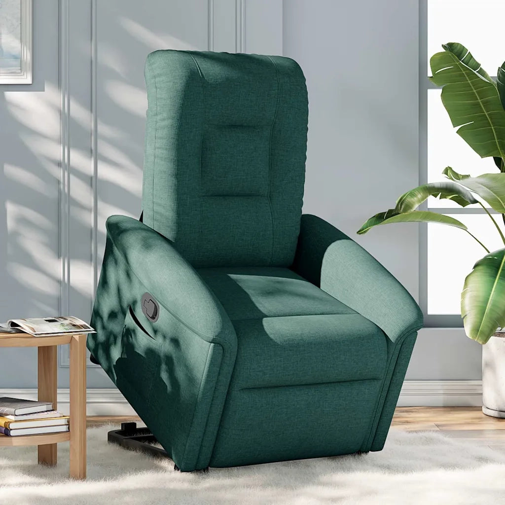 Poltrona Alzapersona Reclinabile Verde Scuro in Tessuto 3303260