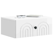 Set di 2 Comodini | Armadio da Notte | Mobiletto da notte a muro Bianco Lucido 49 x 34,5 x 20 cm