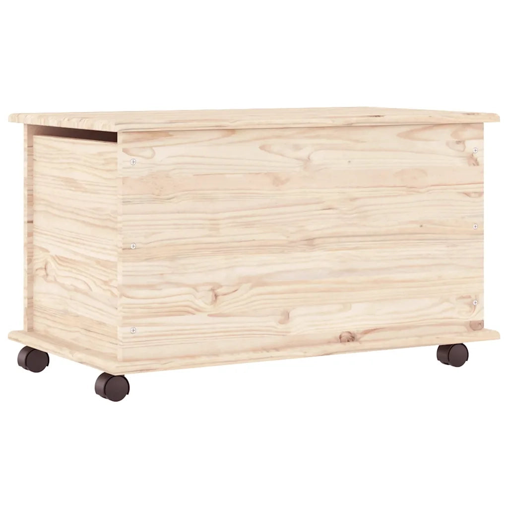 Cassapanca con Ruote-Baule-Armadietto contenitore ALTA 73x39,5x43 cm Legno Massello di Pino