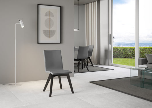 Sedia 52x52x87 cm Trudy gambe Antracite in Similpelle Grigio