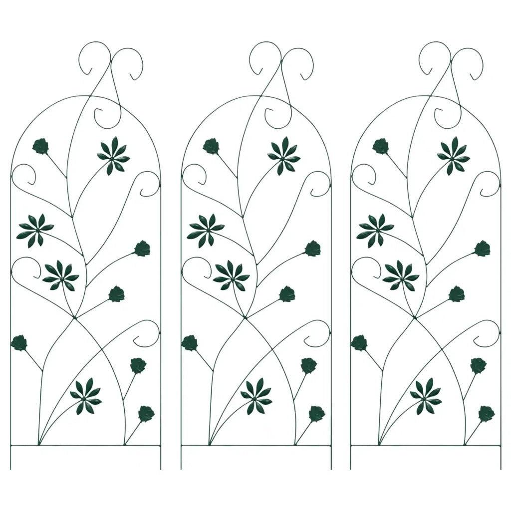 Recinzione per Giardino 3 pcs Verde 112 x 39,5 cm Acciaio