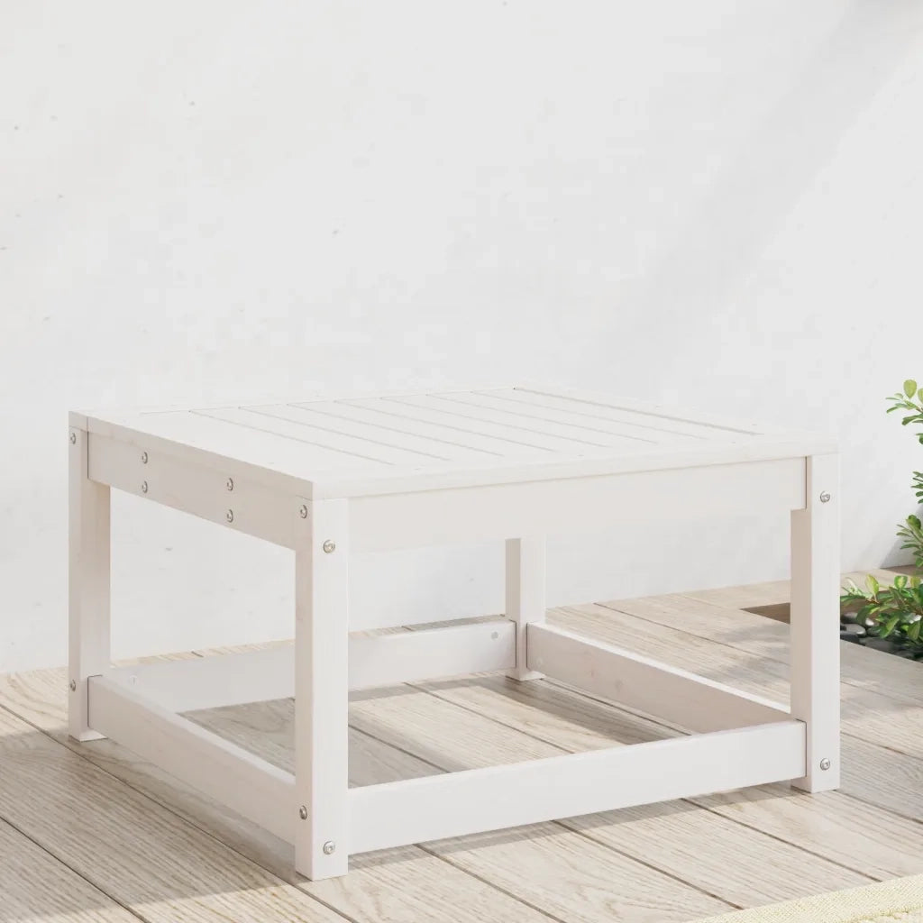 Poggiapiedi da Giardino Bianco in Legno Massello di Pinocod mxl 113743