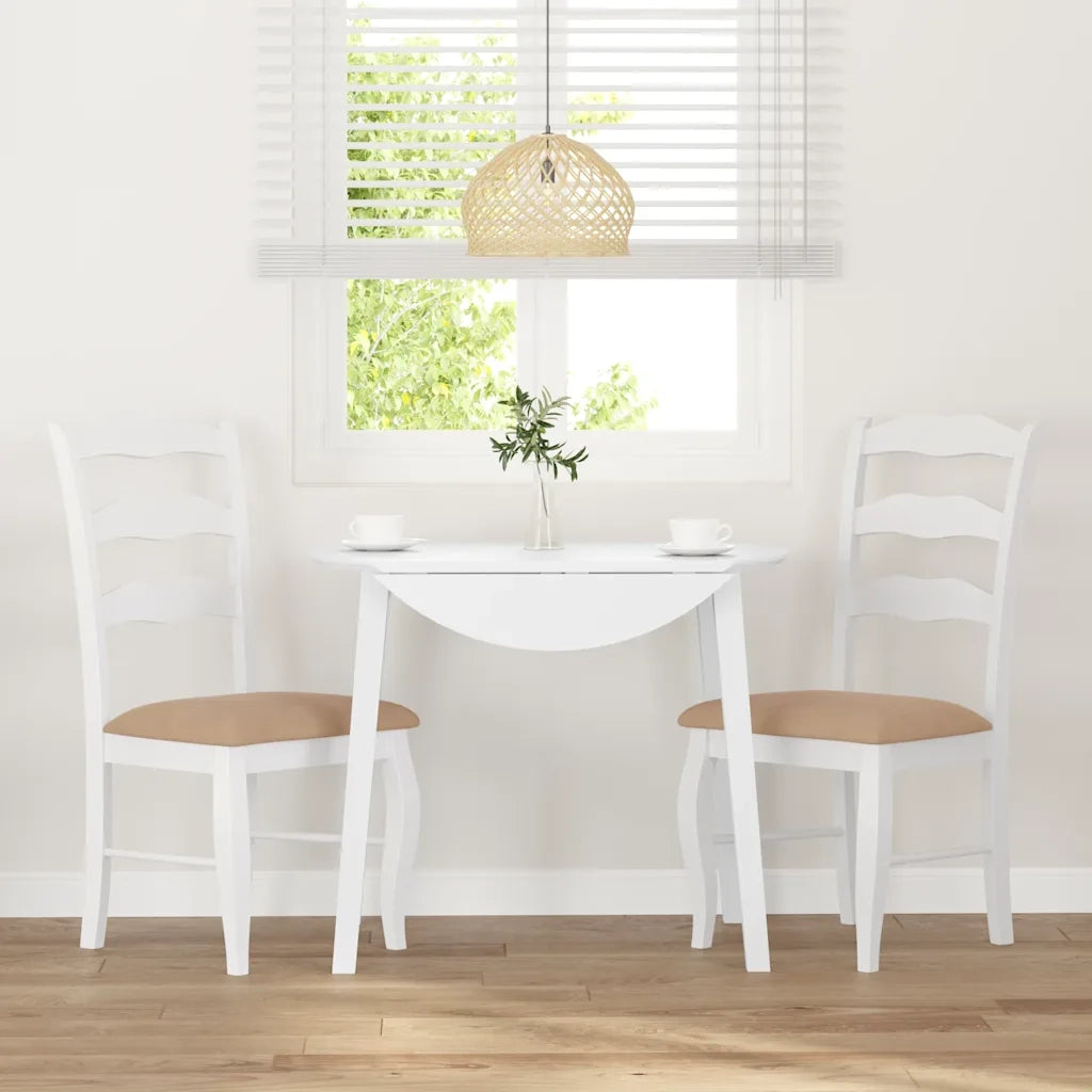 vidaXL Sedie da Pranzo con Cuscini 2 pz Bianco Legno Massello di Hevea