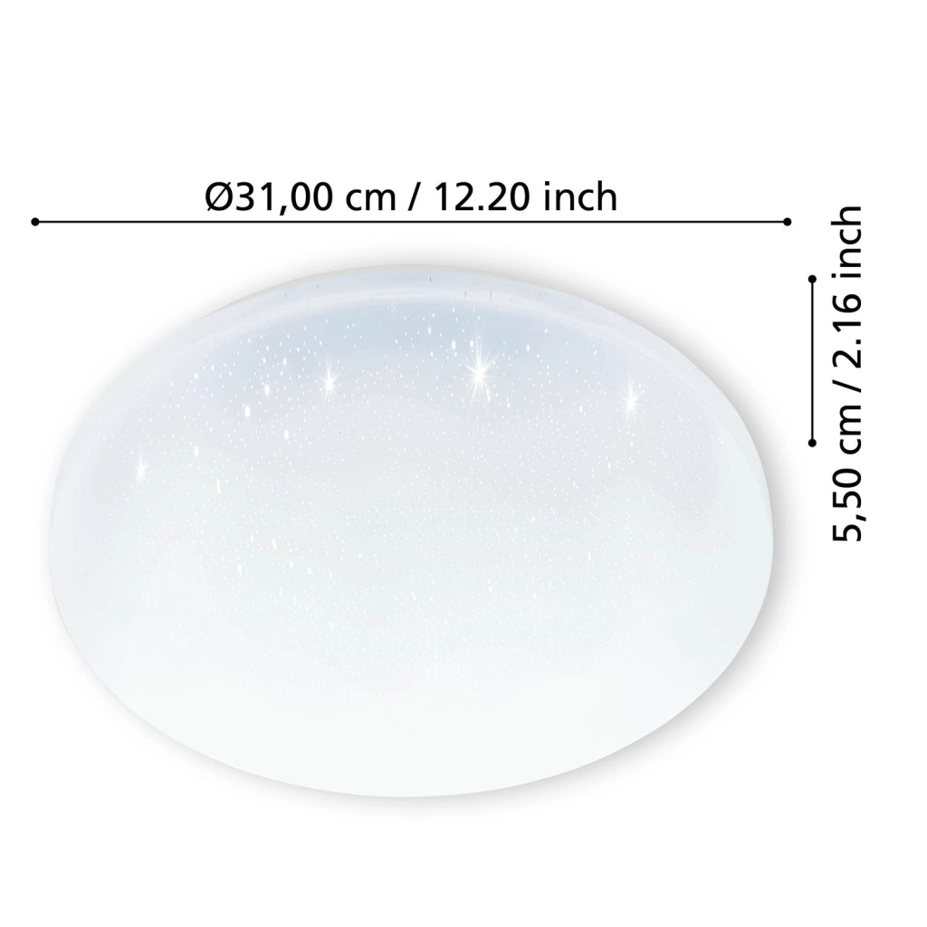 Plafoniera Moderna Frania-S Acciaio Bianco Luce Led Integrato 18W