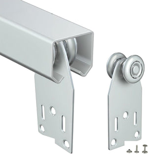 Binario Monorotaia MR3 in Ferro Zincato, Lunghezza 250cm con 6 Scorrevoli Inclusi - Ideale per Teli PVC, Tettoie, Gazebi, Pergole, Capanni