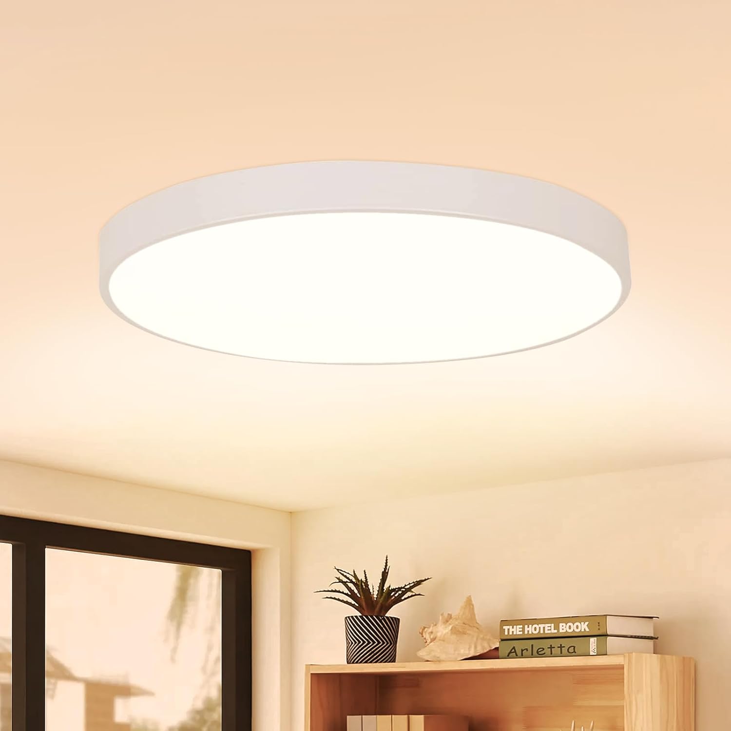 ZMH Lampada da soffitto plafoniera LED 12W bianco caldo IP44 21cm moderna per cucina