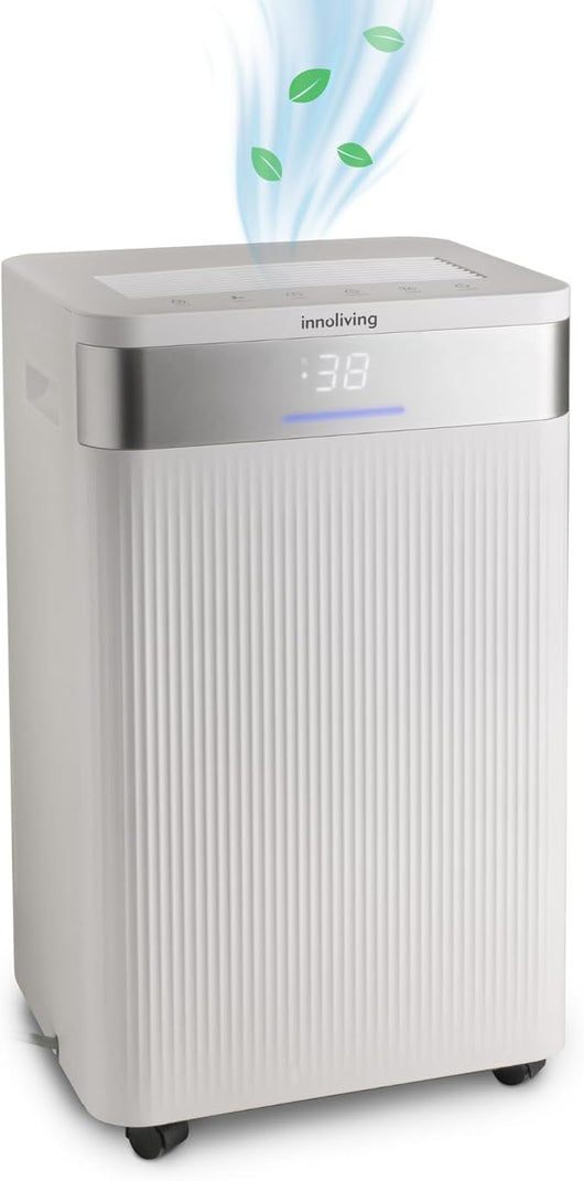 Innoliving Deumidificatore 20L, Modalità Asciugatura, Gas R290 Eco-Friendly, Timer 24h, Digitale, Capiente, Sbrina Autom, Serbatoio 4.3 Litri