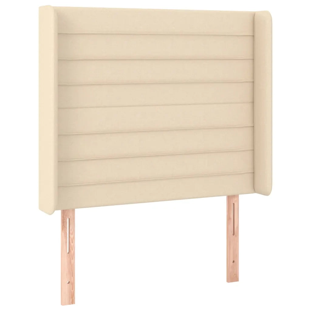 Testiera | Testata ad Orecchio Crema 103x16x118/128 cm in Tessuto