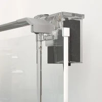 Acquario in Vetro con Luci LED da 20L, Filtro e Pompa d'Acqua, 38x26x27 cm, Bianco