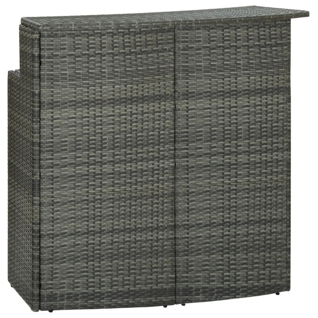 Set Bar da Giardino 3 pz | Set Salotto da Giardino con Cuscini Grigio