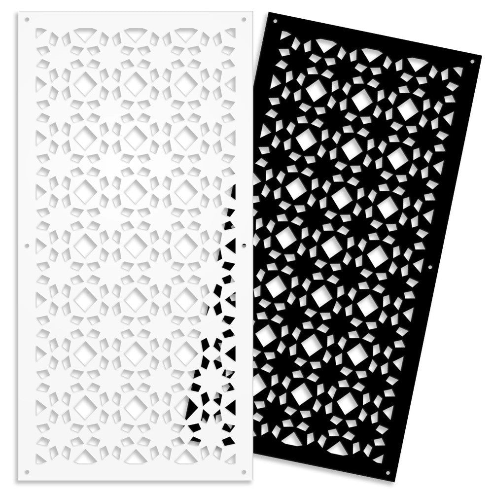 PSYCHEDELIC- Pannello in PVC traforato - Parasole Misura: 50x150 cm, Colore: bianco