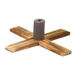 Base albero legno regolabile naturale quadro 3 misure cm54x54h16